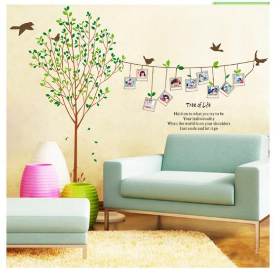 Decal trang trí tường - Cây Lá mỏng kèm dây khung hình xinh xinh
