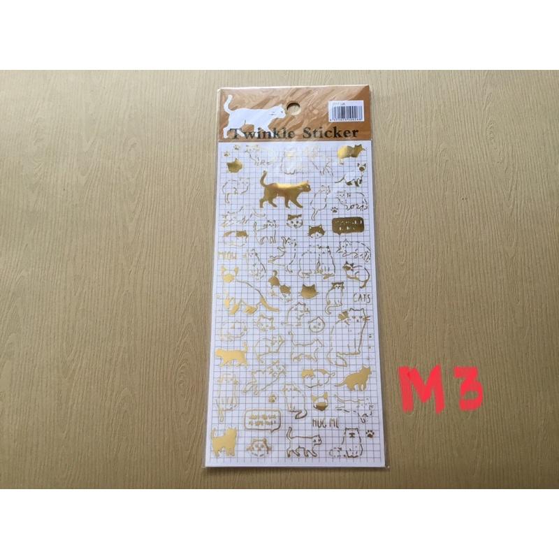 Sticker nhũ vàng trang trí scrapbook,thiệp, sổ
