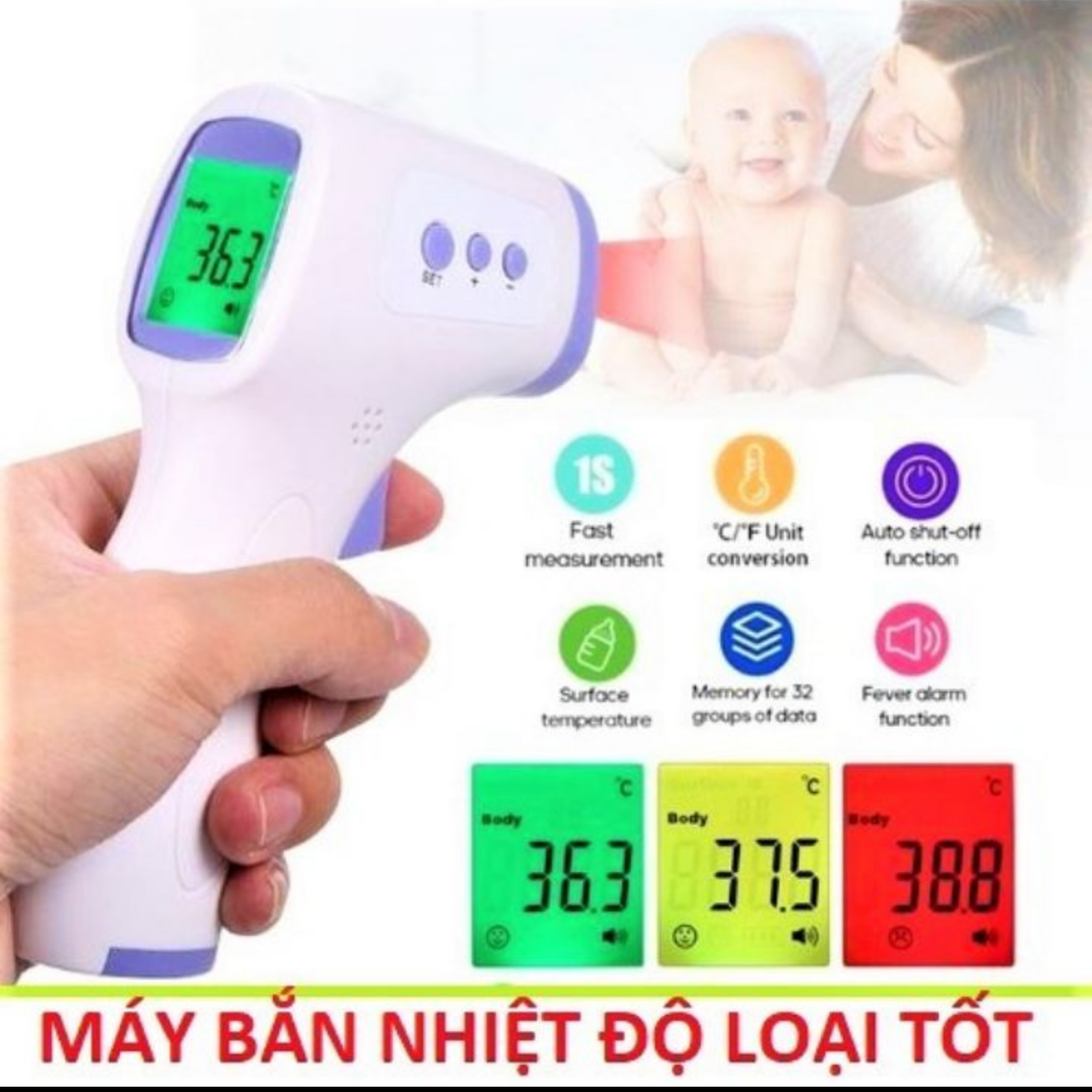 MÁY ĐO THÂN NHIỆT NHIỆT ĐỘ NHIỆT KẾ HỒNG NGOẠI LOẠI TỐT ĐO CHUẨN CHÍNH XÁC HÀNG CAO CẤP