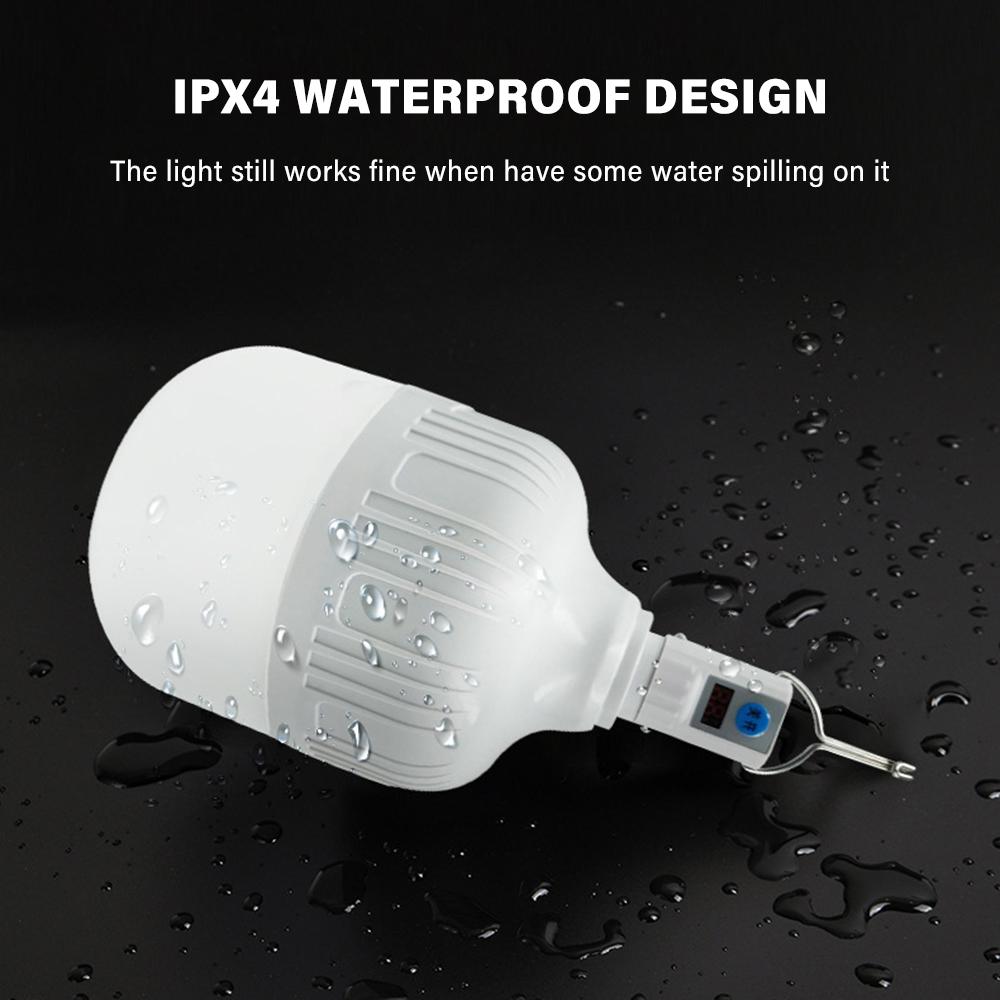 Đèn LED di động USB cung cấp năng lượng khẩn cấp, không thấm nước, 3 chế độ ánh sáng và có móc treo