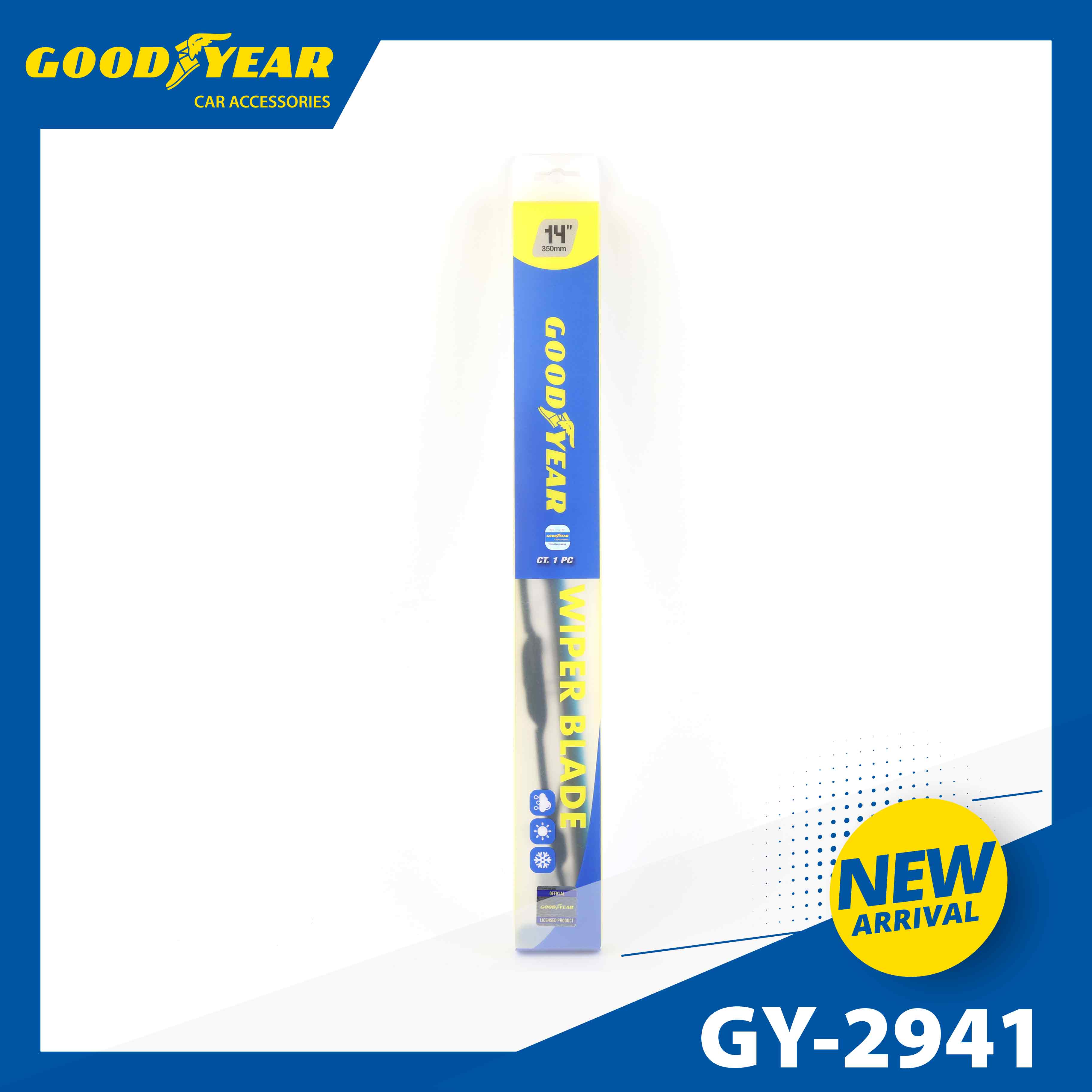 Gạt Mưa Gọng Sắt GOODYEAR Phù Hợp Nhiều Dòng Xe Thông Dụng - Nhập Khẩu Chính Hãng