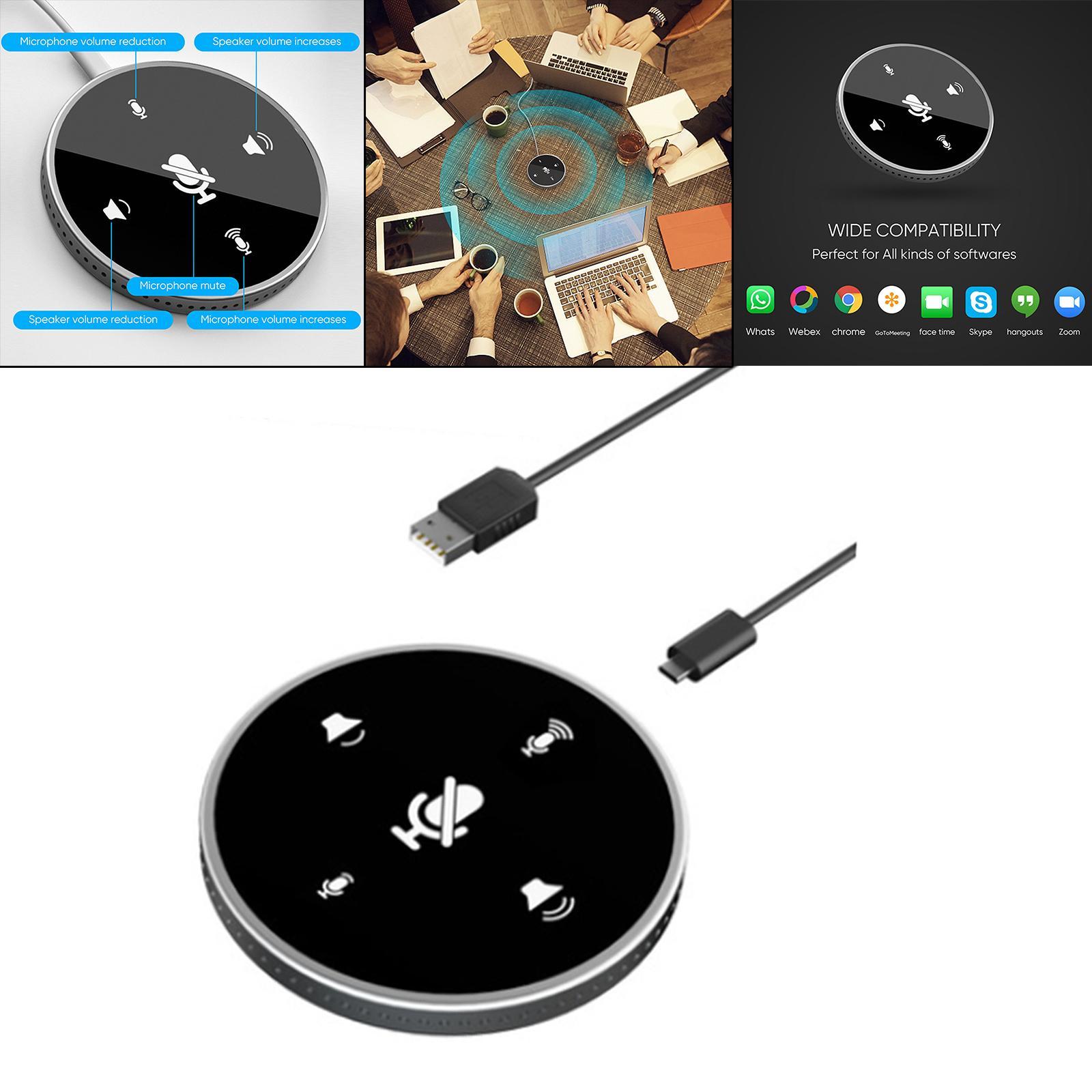 2Pcs USB Conference Microphone w/Speaker Mic w/ Mute for Desktop Computerk