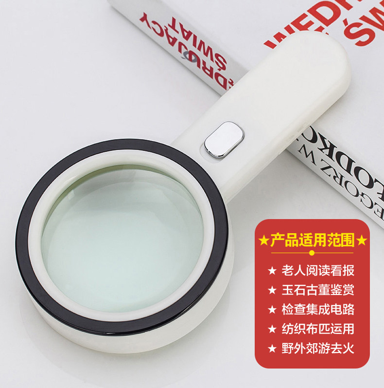 Kính lúp phóng đại 30X cầm tay có đèn trợ sáng K2288-85