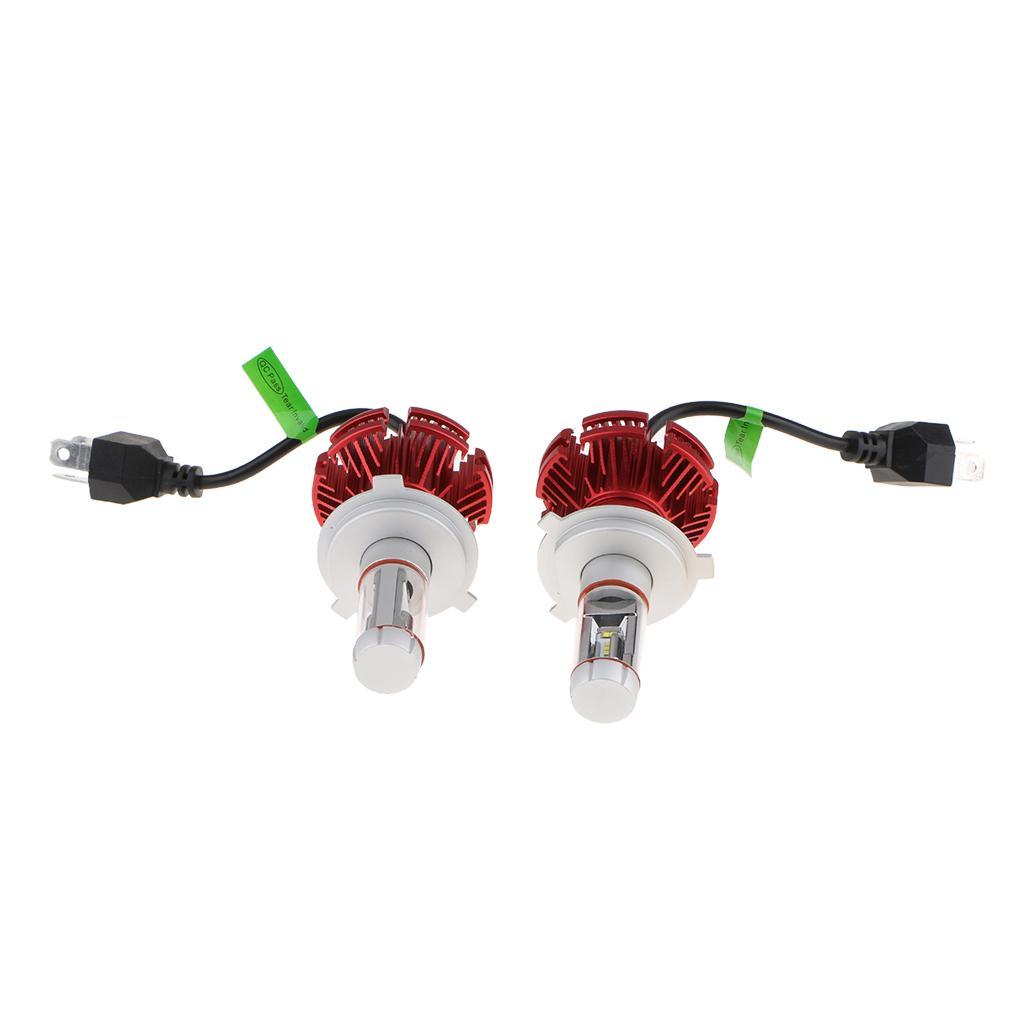 50W LED H4 6000LM Headlight Conversion Kit High Low Beam Bulb,Red