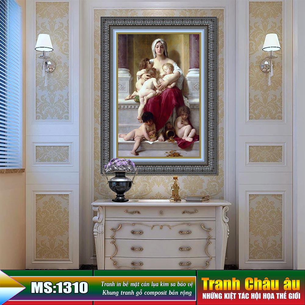 Tranh treo tường Châu Âu trang trí phòng khách, phòng ngủ. Bức tranh " La Charité - Thiện tâm". MS1310