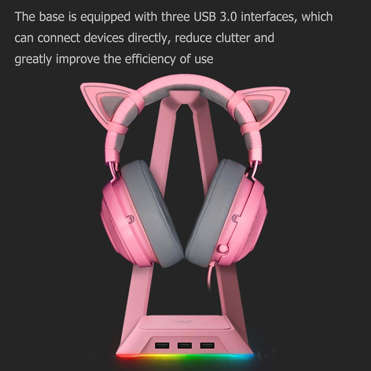 Giá đỡ tai nghe Razer Base Station Chroma Quartz Pink Edition - Hàng Chính Hãng