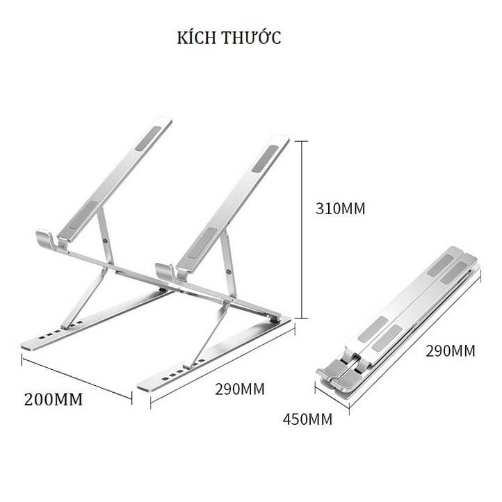 Giá đỡ laptop stand nhôm hỗ trợ tản nhiệt có thể gấp gọn chỉnh độ cao để dành cho laptop ipad macbook surface N3 D103