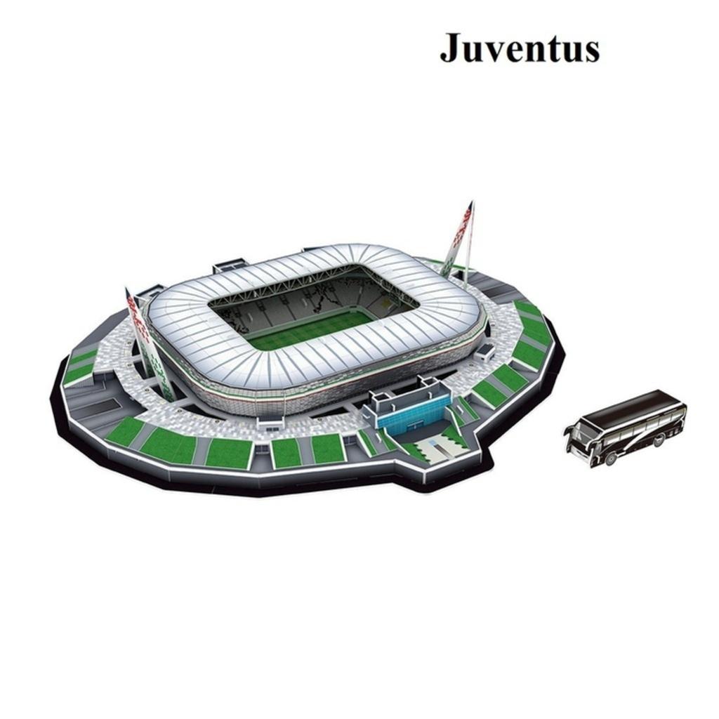 Mô hình sân vận động bóng đá SVĐ Juventus Stadium đồ chơi lắp ghép sân vận động bóng đá JUVE mô hình giấy 3D độc đáo