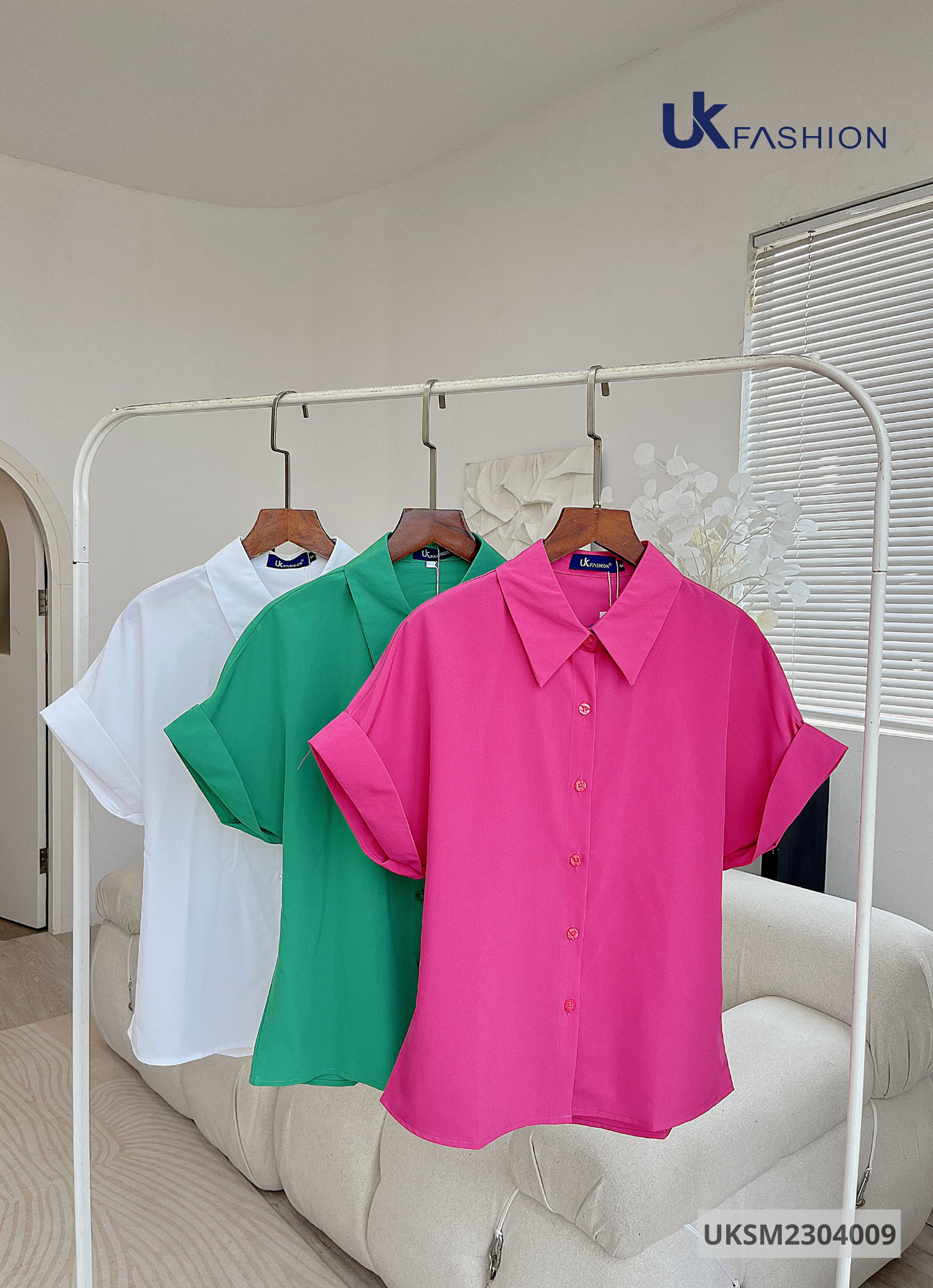 Áo Sơ Mi Nữ NK Fashion Cổ Đức Vai Chờm Chất Vải Mềm Mịn Thoáng Mát Phù Hợp Đi Làm Đi Chơi UKSM2304009