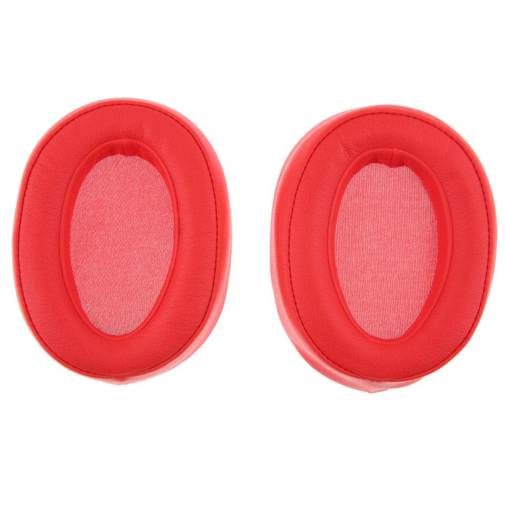 Replacements Ear Pad Eartips Cushions For Sony MDR-100ABN Headphones Red