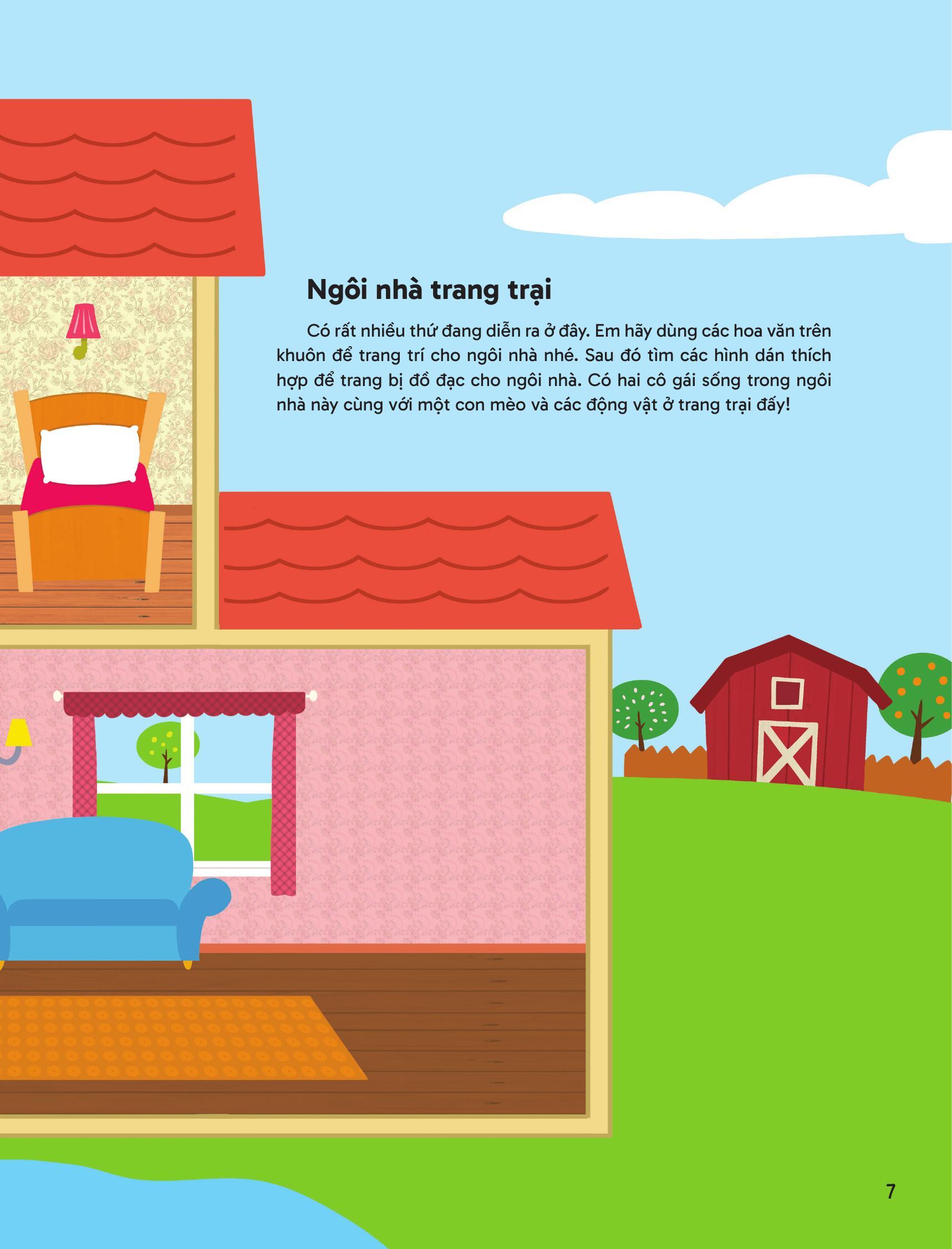 Sách - Trang Trí Ngôi Nhà - Với Gần 600 Miếng Dán Và Khuôn Hình Sáng Tạo - Bìa Cứng