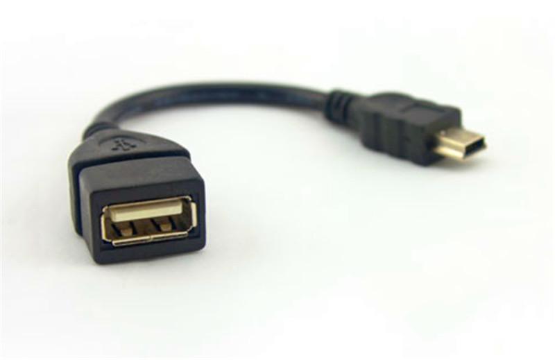 Kiểm tra trước khi gửi USB một phụ nữ đến mini usb b bộ chuyển đổi cáp nam 5p OTG V3 Cáp dữ liệu cổng cho máy tính bảng âm thanh xe hơi cho MP3 MP4