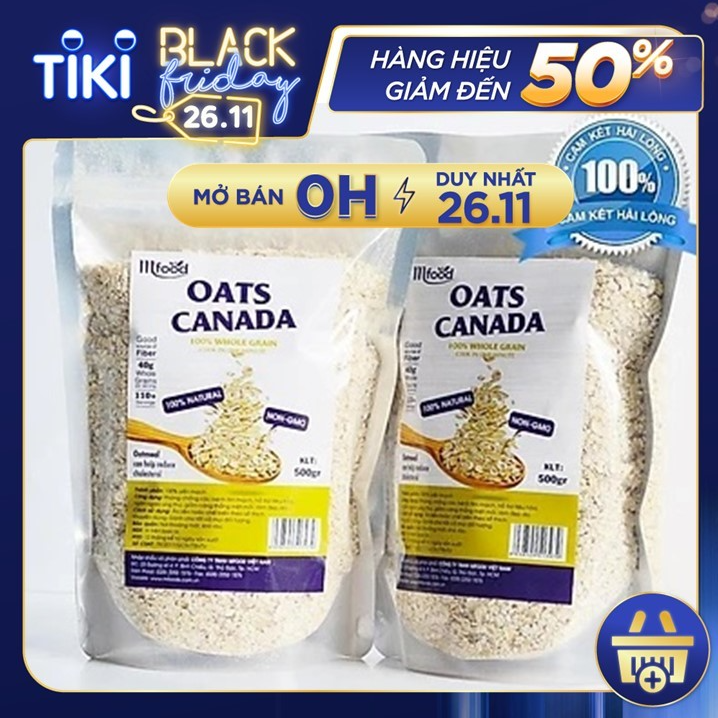 Yến Mạch Oats Canada Nguyên Chất túi 1kg ( Cán Vỡ )