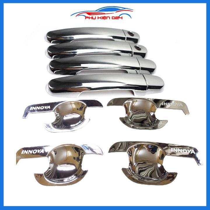 Bộ ốp hõm tay nắm cửa mạ crom chống trầy xước xe Innova 2008-2009-2010-2011-2012-2013-2014-2015-2016