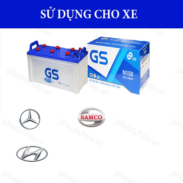 Bình Ắc Quy Nước 12V-150Ah, Ắc Quy Ô Tô GS N150