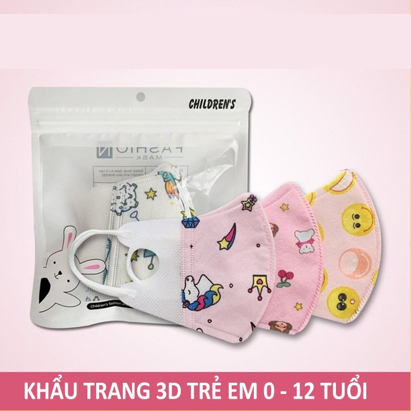 [SET 10 CHIẾC] Khẩu Trang 4D Maks Cho Bé Sơ Sinh Cao Cấp. 3 Lớp Kháng Khuẩn Họa Tiết Ngộ Nghĩnh Có Túi Zip Vệ Sinh, An Toàn