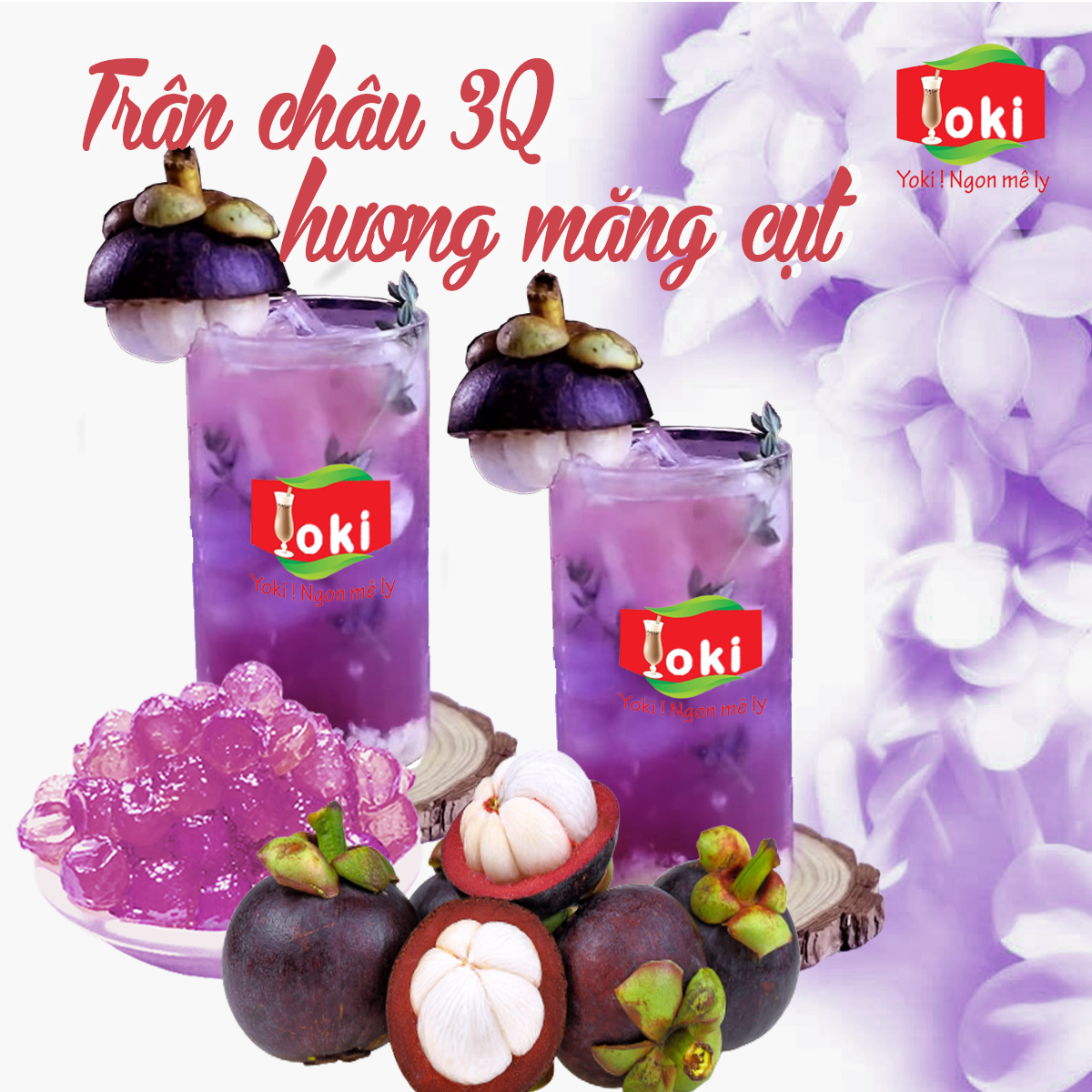 Combo Trân châu 3Q hương măng cụt và Trân châu 3Q hương cafe Yoki