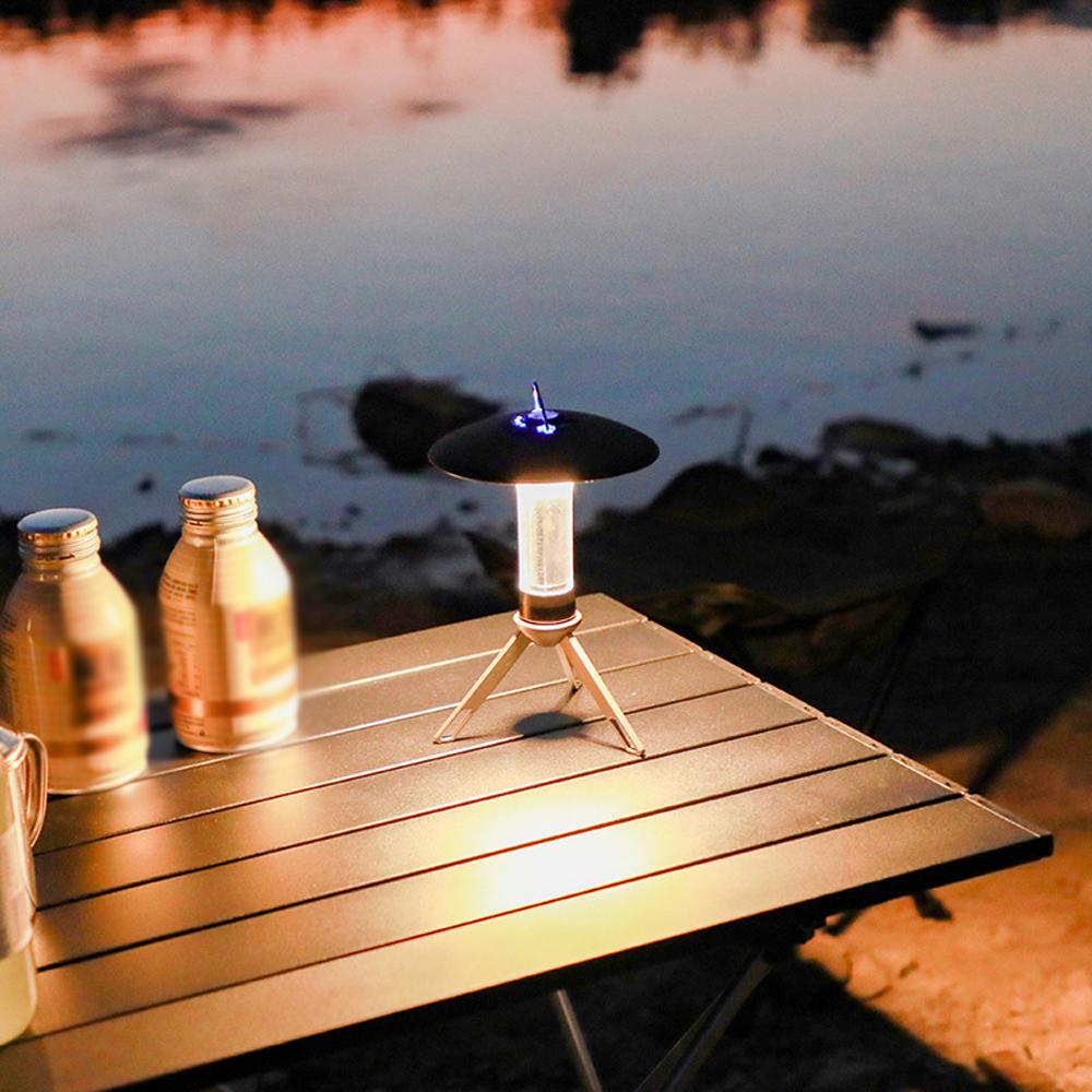 Outdoor Portable Camping Light Tent Lantern with Detachable Tripod USB Rechargeable LED Emergency Light Light with Hung Loop