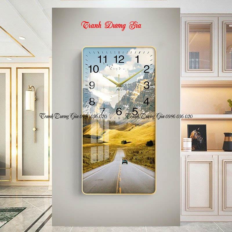 Tranh Đồng Hồ Treo Tường tráng gương ️Mẫu hot️ Đồng Hồ Pha Lê Trang Trí Decor Nhà Cửa Phòng Khách kim trôi KT 30x60cm