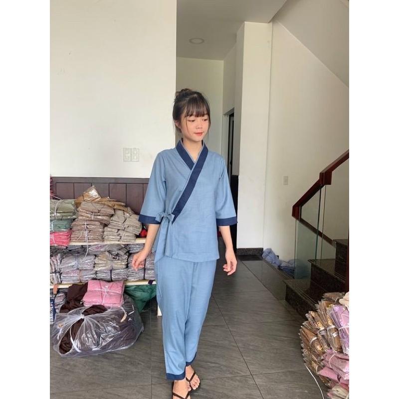 Đồ Lam Đi Chùa - mẫu Linen có nơ