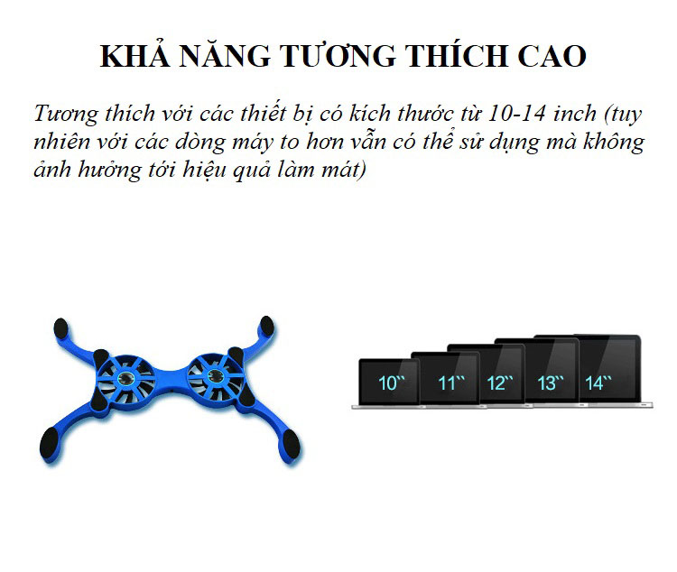 Đế tản nhiệt cho latop B-T - màu ngẫu nhiên