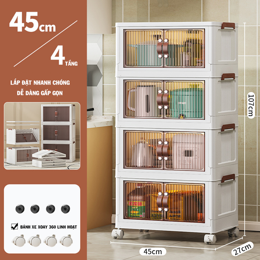 Tủ nhựa đa năng đựng giày dép , nồi chén bát đồ gia dụng quần áo,đồ lót,vớ tất,cà vạt,đồ chơi nhỏ trẻ em, 4 ngăn