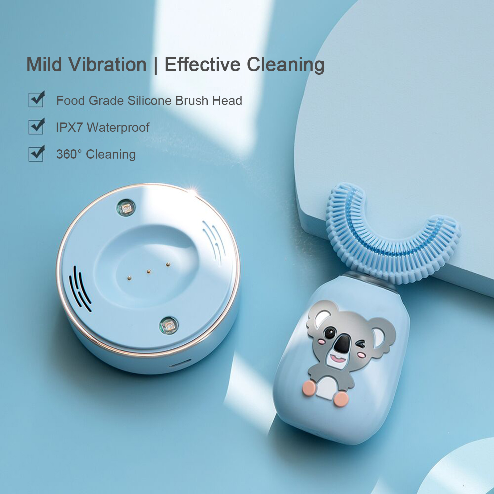Dụng cụ làm sạch răng miệng bằng điện 360 độ cho trẻ em