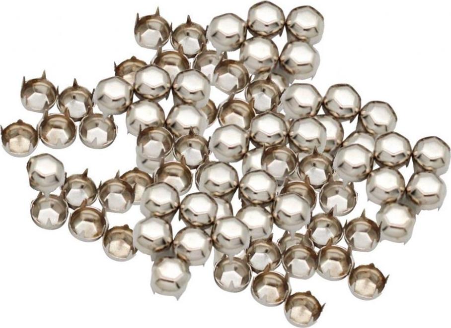100 chiếc Bóng Đá Thiết Kế Vuốt Nailhead Punk Đính Đinh Tán Gai Nhọn Bạc