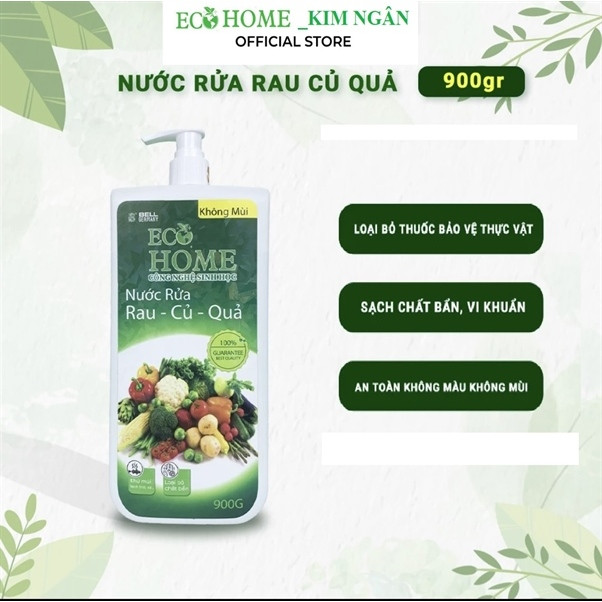 Nước Rửa Rau Củ Quả Hữu Cơ Công Nghệ Sinh Học ECOHOME Kim Ngân Store Cuốn Sạch Chất Bẩn Có Trong Rau Củ Quả