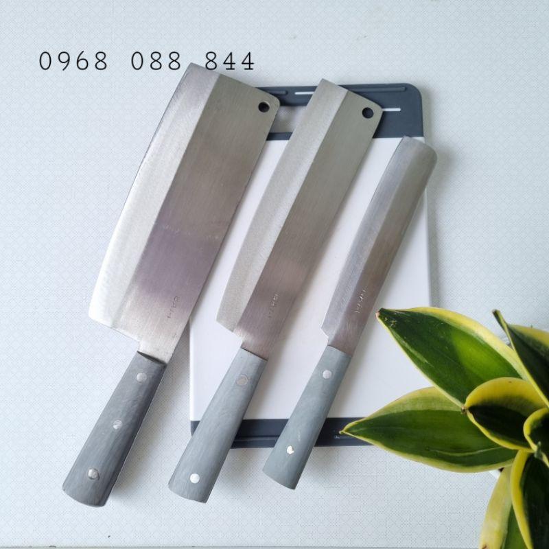 Combo dao nhà bếp - Dao thái chặt thép trắng Nhật- Tặng kèm kéo cắt gà