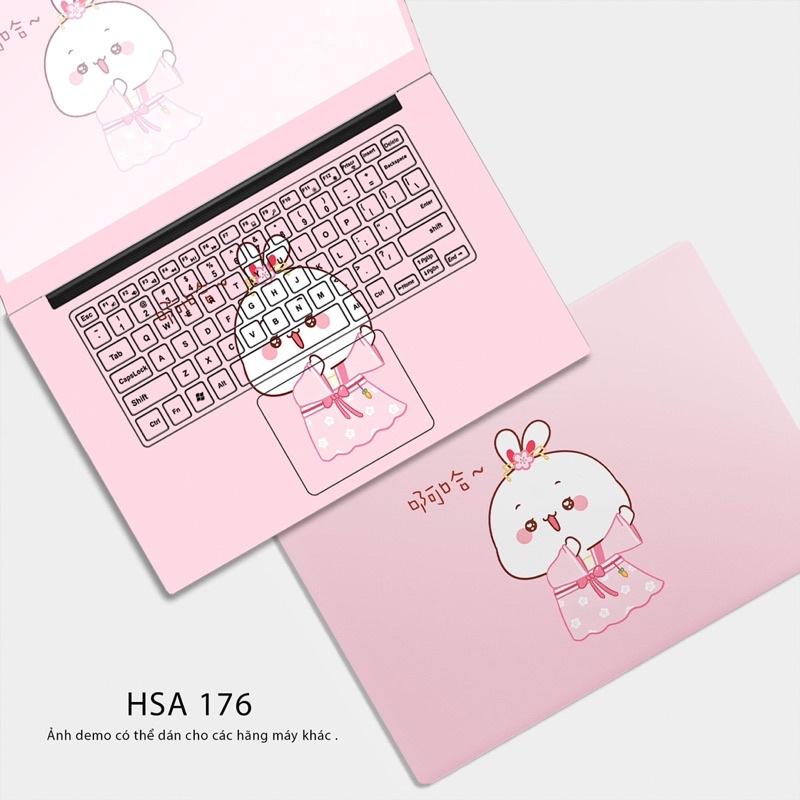 Miếng Dán Laptop - MẪU THỎ HỒNG - Skin Dán Laptop Cắt Sẵn Dành Cho Tất Cả Các Laptop