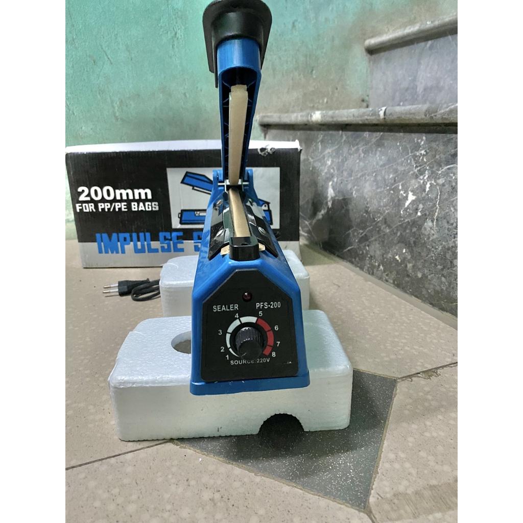 Máy hàn miệng túi nilon túi zip dập tay PFS 200 300 400 để bảo quản thực phẩm, bọc sản phẩm bán hàng, cắt màng co