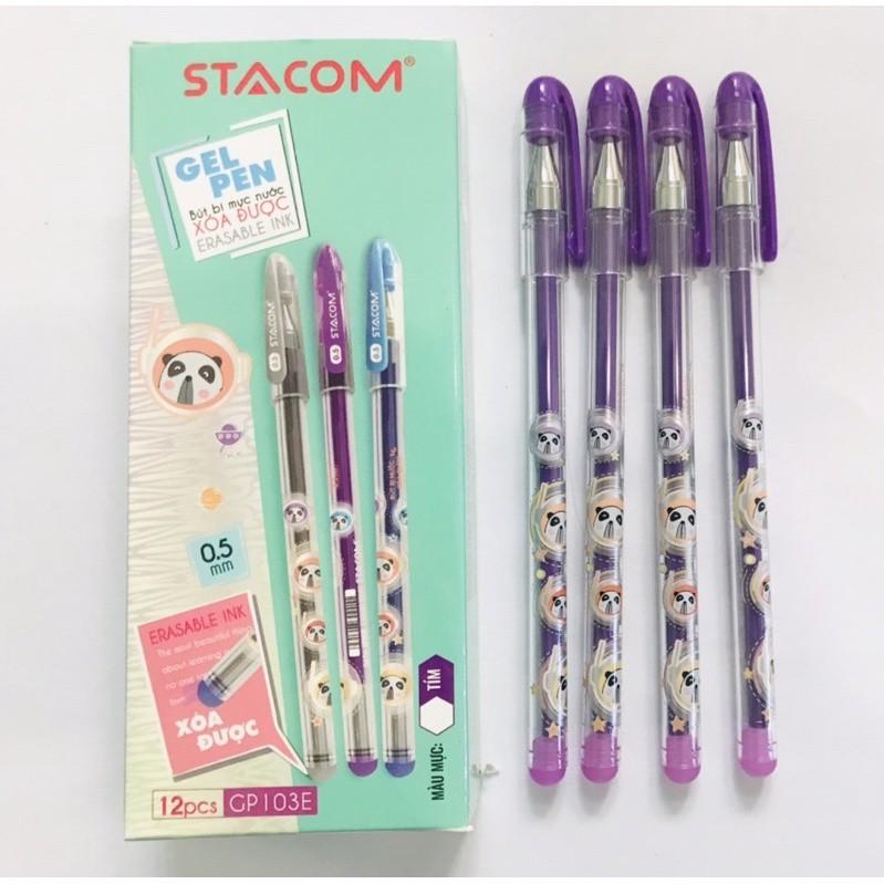 Bút Bi Gel Xoá Được Stacom 0.5mm GP103E - 3 Màu ( Hộp 12 Cây