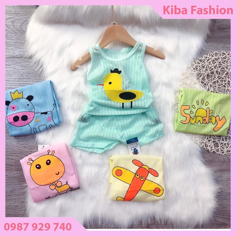 Combo 3 Bộ COTTON GIẤY thông hơi ba lỗ cực mát mặc hè cho bé trai bé gái 3-14kg