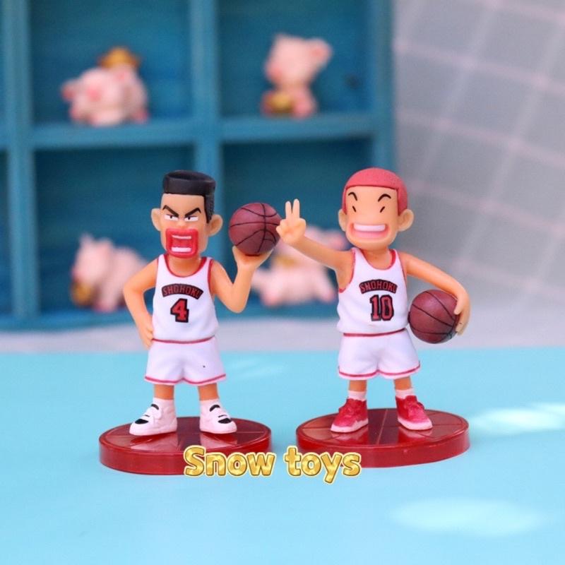 Mô hình Slam Dunk - Trọn bộ Team Shohoku đỏ - Hanamichi Rukawa Takenori Ryota Mitsui - Cao 8cm