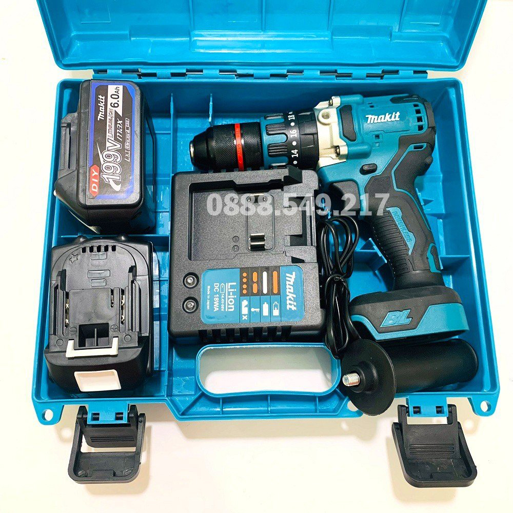 Máy Khoan Pin Chuyên Dụng Đa Chức Năng Đầu AutoLock 13 Ly Pin 10 CELL 199V Không Chổi Than Có Búa - Chuyên Khoan, Bắt Vít, Bắn tôn Cực Khỏe