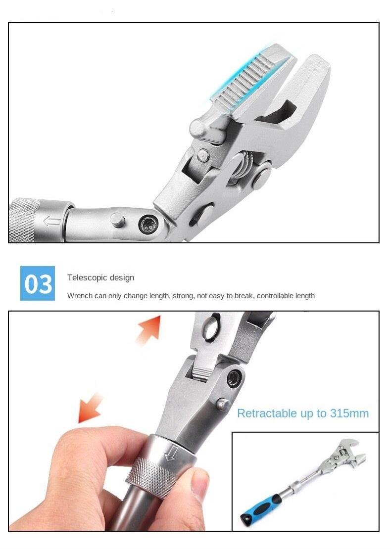 Cờ Lê 10 Inch Tay Cầm Có Thể Điều Chỉnh Xoay 180 Độ Dùng Để Sửa Chữa Xe Hơi/Xe Máy