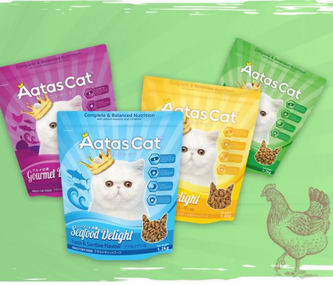 Aatas Cat | Thức Ăn Hạt cho MÈO Vị Gà & Cá Ngừ 1,2Kg | Gourmet Delight (Tím)