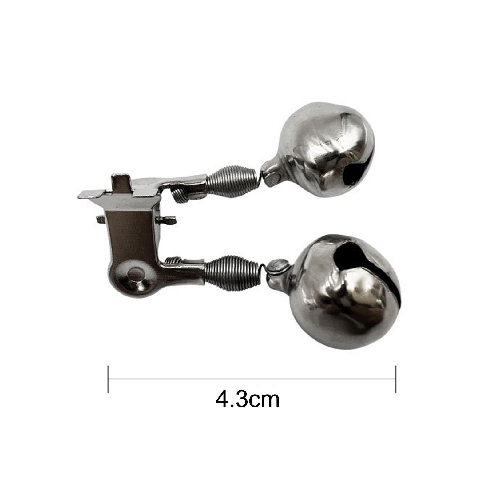 30x Fishing Rod Bell Dual Bells Iron Tackle Practical Indicator Loud Sound Fishing Rod Alarm Clip with Light Clip for Fishing Supplies