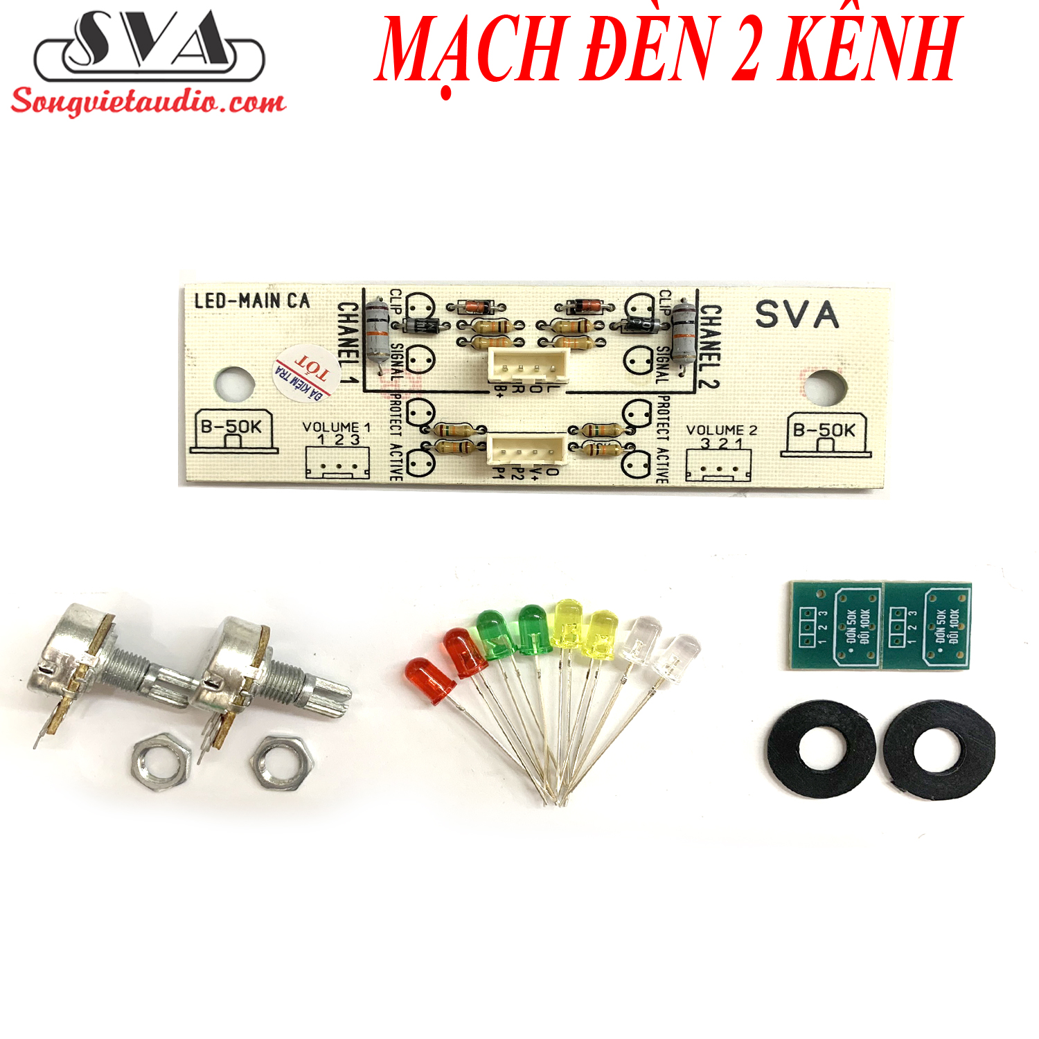 MẠCH ĐÈN 2 KÊNH KÈM LED ( KHÔNG IC )