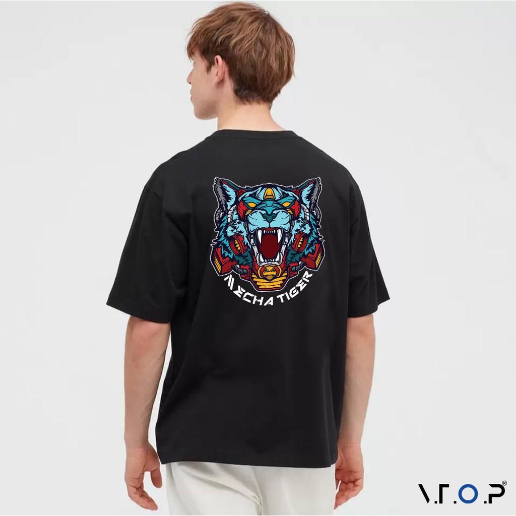 Áo thun nam nữ unisex oversize Tiger Black