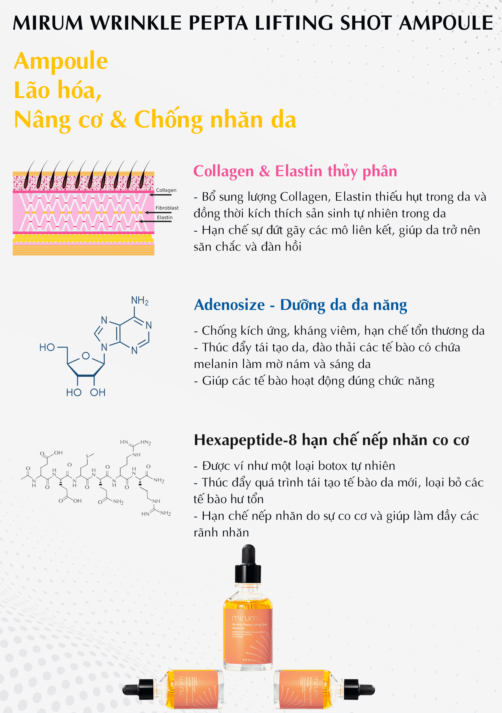 TINH CHẤT NÂNG CƠ, CHỐNG NHĂN, TĂNG SỰ ĐÀN HỒI CHO DA MIRUM 50ml