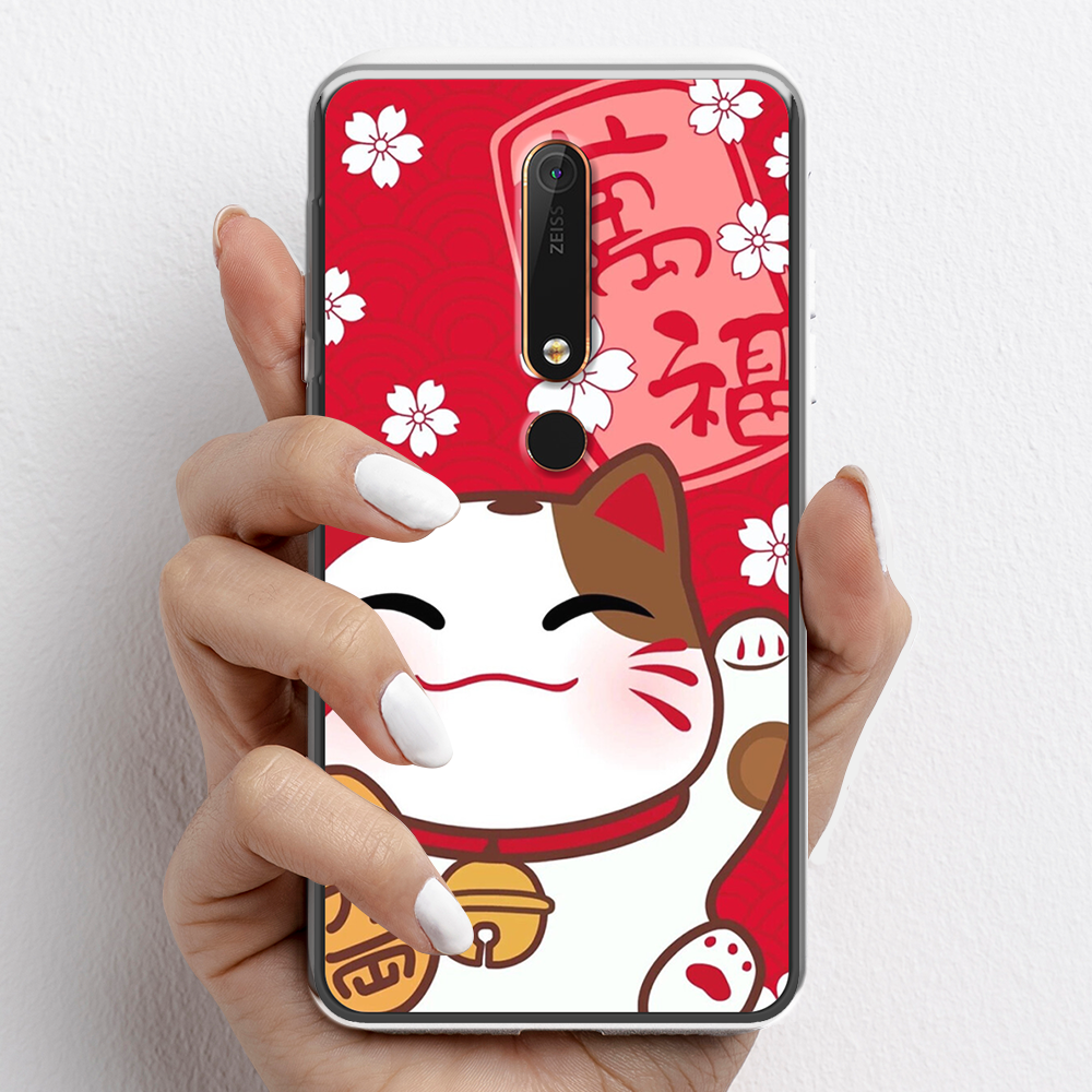 Ốp lưng cho Nokia 6 2017, Nokia 6 2018, Nokia 6.1 nhựa TPU mẫu Mèo thần tài - No6.12018