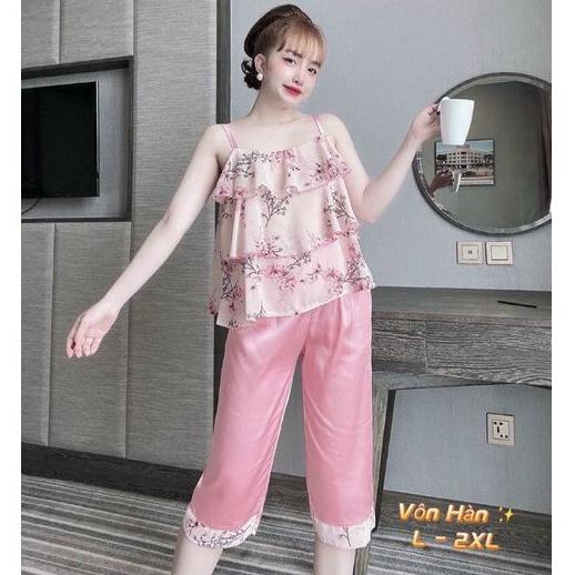 Set Bộ Lụa Latin Quần Lửng Mẫu Mới Cực XinhGiảm 10K Đơn 200K