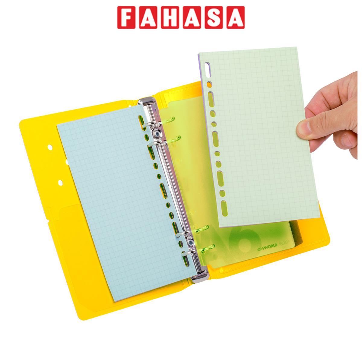 Sổ Còng Trang Trí A6 Bìa Cứng - 80 Trang 4 Lỗ - Sworld ST6188-PE - Purple