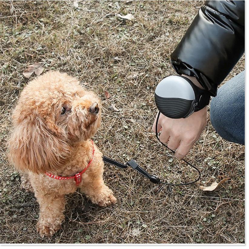 Đồng Hồ đeo tay dắt chó có thể co giản thu vào PET LEASH (Xám Đen) Gia Dụng SG