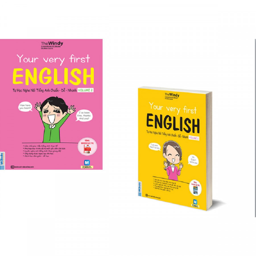 Combo Your Very First English - Tự Học Nghe Nói Tiếng Anh Chuẩn – Dễ – Nhanh Volume 1 + 2 ( tặng kèm bookmark )