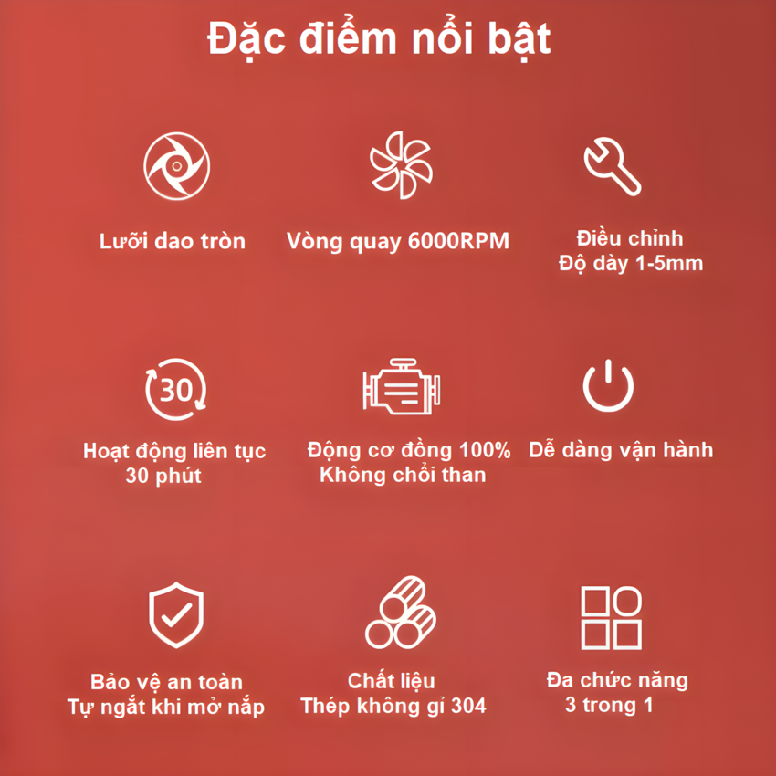 Máy thái lát, thái sợi hành lá, tỏi, ớt và rau củ quả dùng cho quán ăn, nhà hàng thương hiệu Mỹ cao cấp Septree GJ806 công suất 850W - Hàng chính hãng