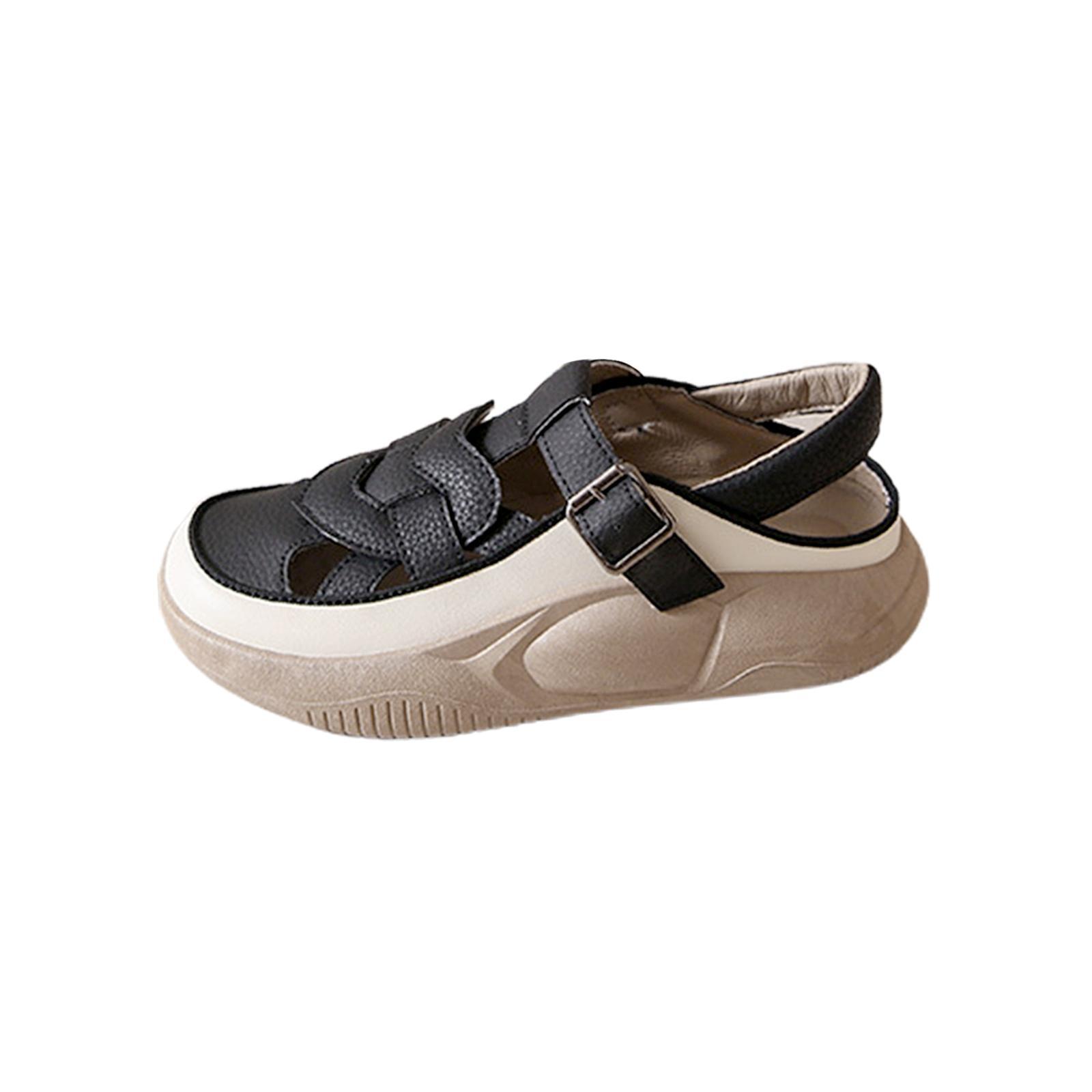 Women's Summer Sandals Hollow Out Closed Toe Sandals Casual Platform Sandals