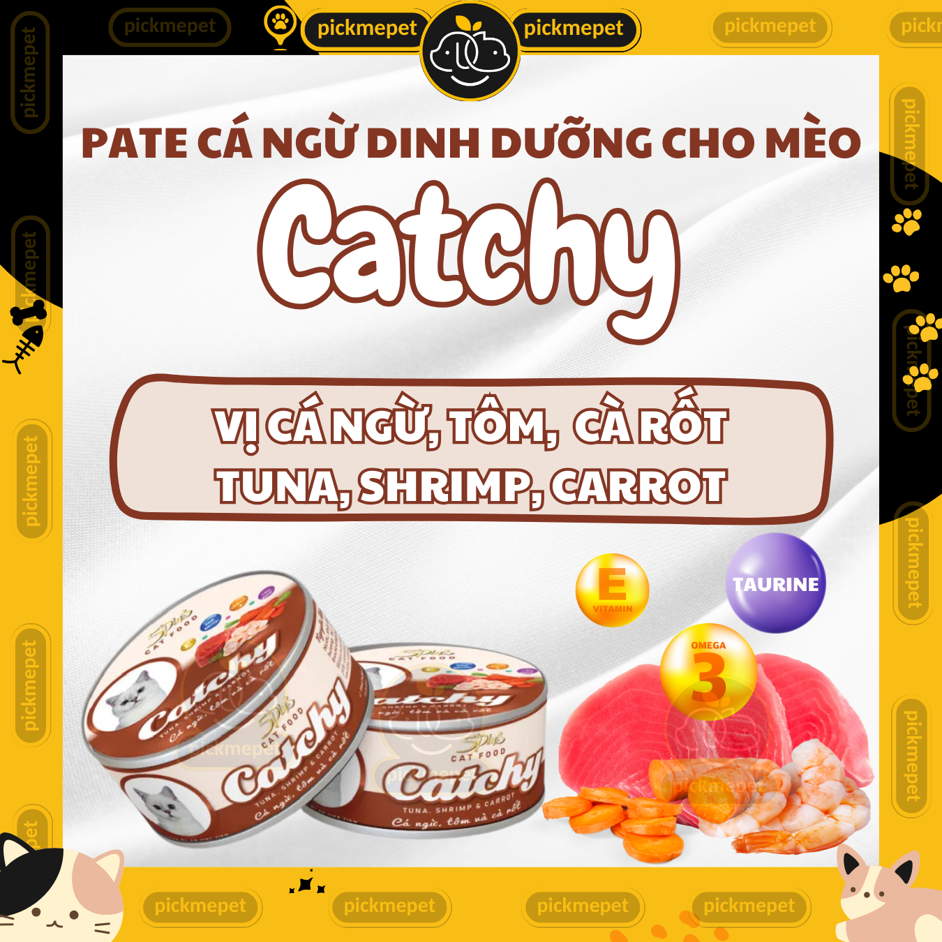 Pate Lon Catchy 170G Cá Ngừ Mix Dành cho Mèo Mọi Lứa Tuổi